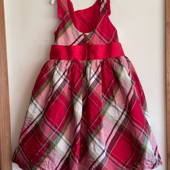 JANIE AND JACK Collections Crimson Plaid Plaid Silk Dress 5 - Picture 9 of 16